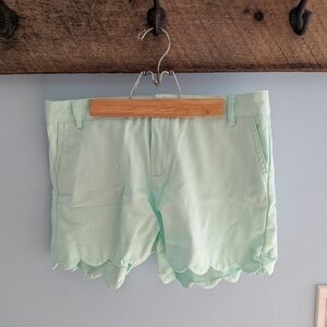 Mint Green Scalloped Women Shorts
